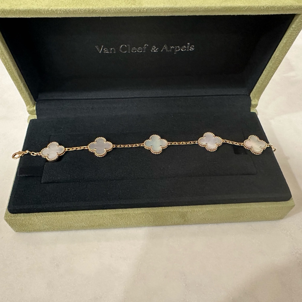 Van cleef and Arpels mother of pearl 5 motif bracelet